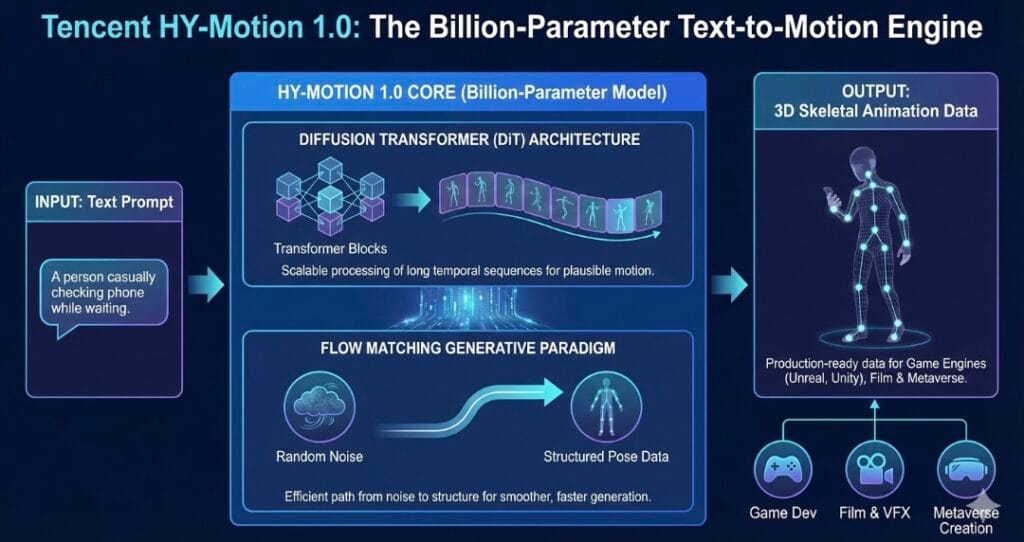 Tencent Enters the 3D Animation Race with HY-Motion 1.0: A Billion-Parameter DiT Powerhouse HY Motion 1.0 Working HY-Motion 1.0