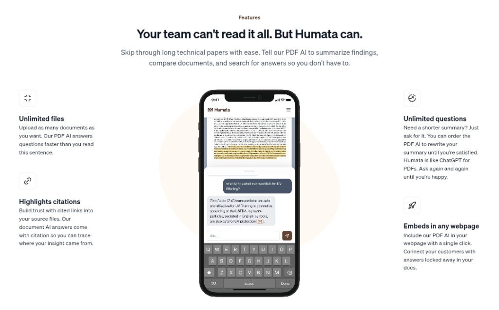 Humata AI Features 2